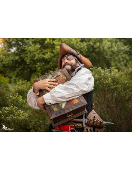 Patcher Pirata in pelle marrone