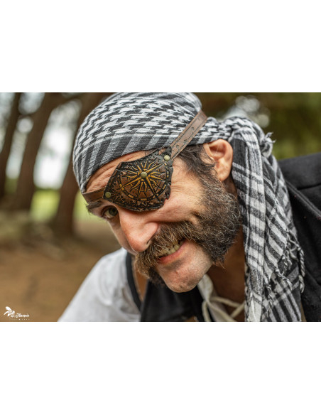 Patcher Pirata in pelle marrone