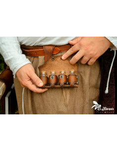 Borsa in pelle per cintura con 4 pozioni magiche 2