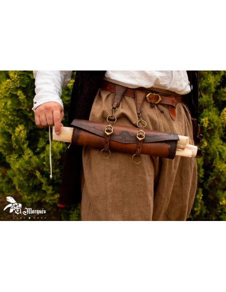 Porta-pergamena per cintura in pelle...