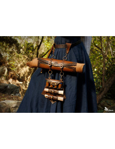 Set porta-pergaminos Alchimista per cintura per LARP