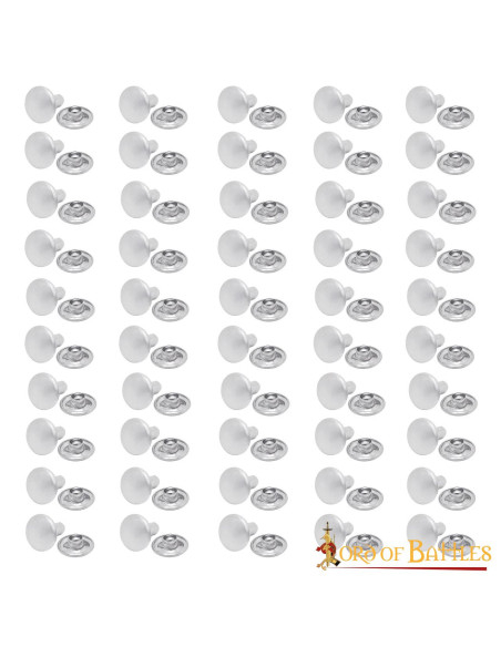 Set di 50 bottoni medievali in acciaio