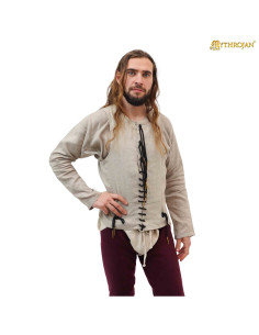 Camicia medieval senza maniche in colore crudo