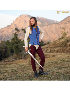 Camicia medieval senza maniche di colore blu