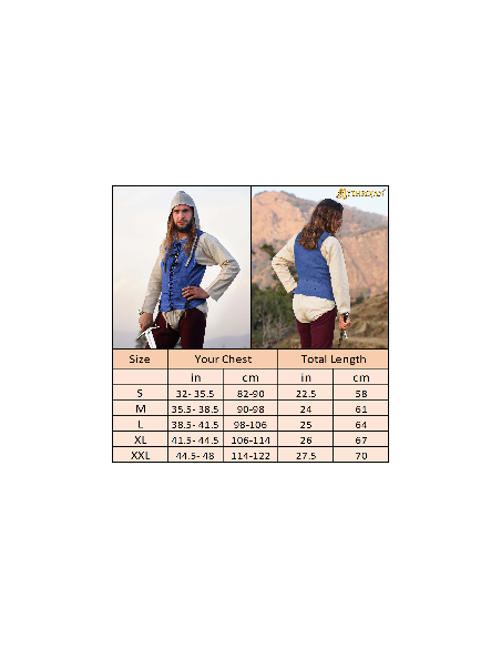 Camicia medieval senza maniche di...