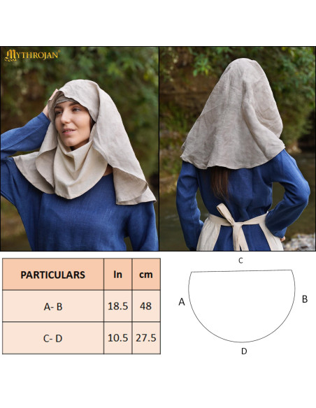 Velo medieval donzella illuminata in...