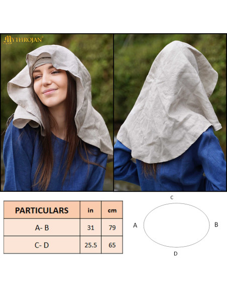 Velo medieval del Peregrino in lino -...