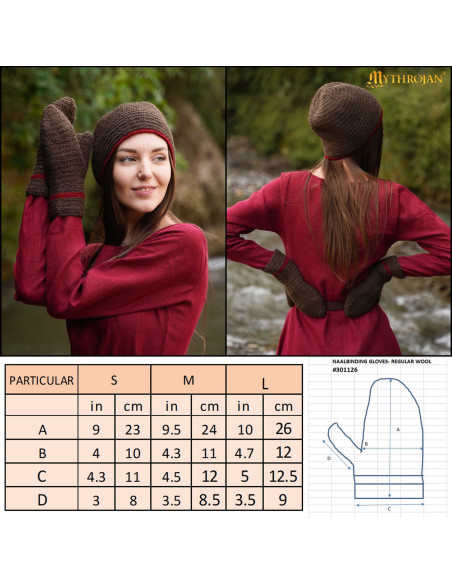 Guanti vichinghi e medievali in lana