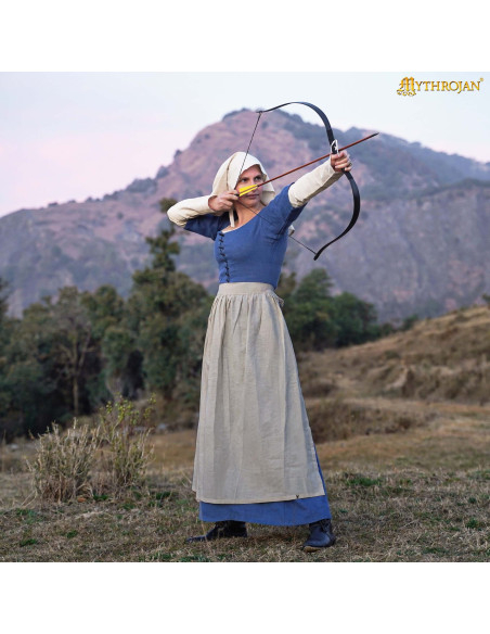 Grembiule medieval da contadina in lino