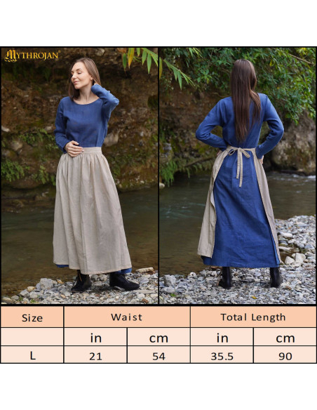 Grembiule medieval da contadina in lino