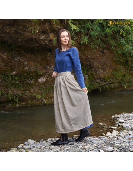Grembiule medieval da contadina in lino