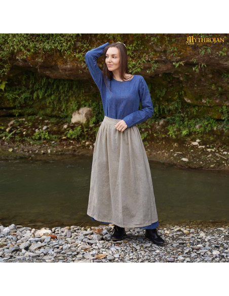 Grembiule medieval da contadina in lino