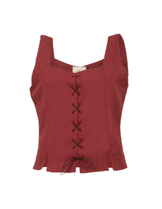 Corpetto medievale donna Tika in cotone, granato
