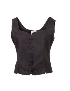 Corpetto medievale donna Tika in cotone, nero