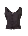 Corpetto medievale donna Tika in cotone, nero