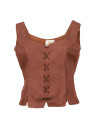 Corpetto medievale donna Tika in cotone, marrone