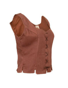 Corpetto medievale donna Tika in cotone, marrone 2
