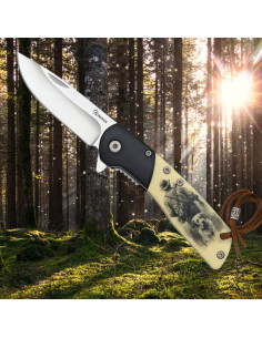 Coltello Cazadores Albainox, legno nero ABS (16,20 cm.)