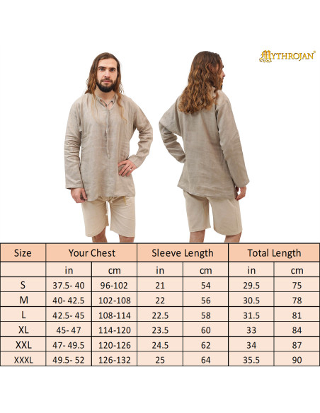 Camicia medieval uomo in lino
