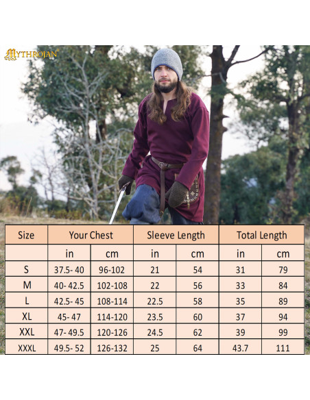 Tunica Vikinga Erik in lana granata