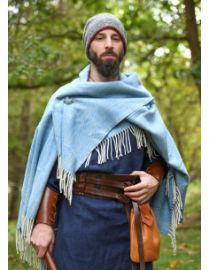 Cappello di lana all'uncinetto, grigio-rosso 2