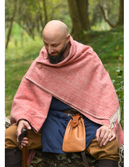 Stola in lana a spina di pesce in...