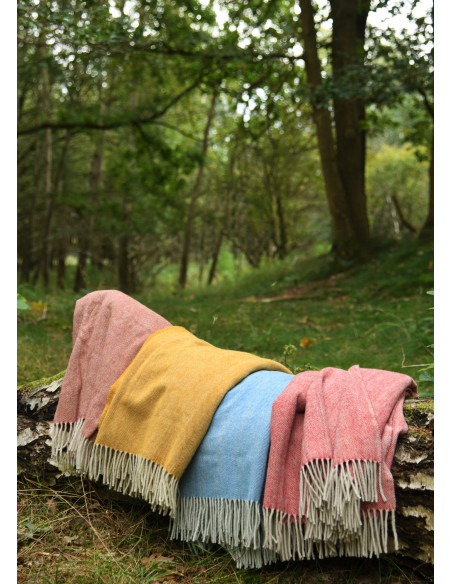 Stola in lana a spina di pesce in...