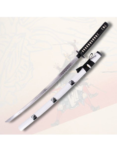 Katana decorativa con fodero bianco decorato Cigno (103,5...