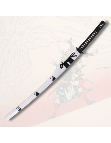 Katana decorativa con fodero bianco...