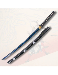 Katana funzionale con fodero nero decorato Cigno (103,5 cm.)