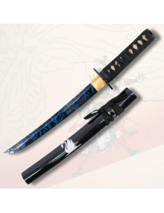 Tanto funzionale fodero nero decorato Cigno (103,5 cm.)