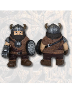 Figura di resina vichinga con martello e scudo (10,5 cm.)