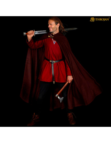 Cappa medieval in lana con cappuccio...