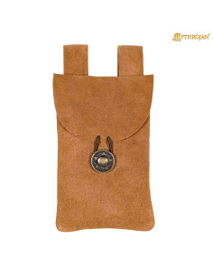 Borsa medievale per cintura in pelle scamosciata, colore...