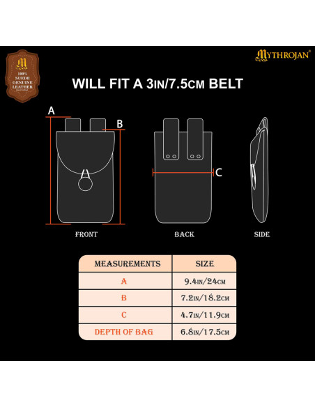 Borsa medievale per cintura in pelle...