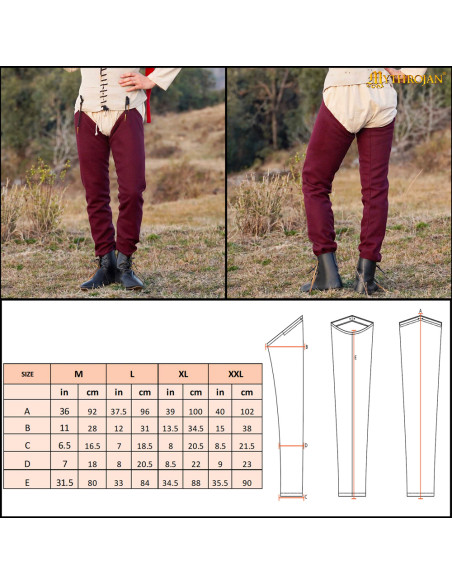 Gambe medievali in lana modello Oswald