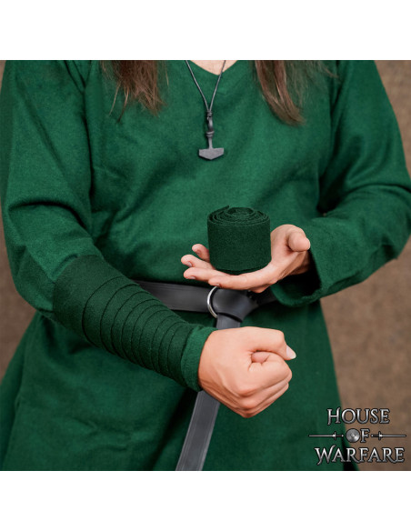 Bracciale vichingo in lana, colore verde