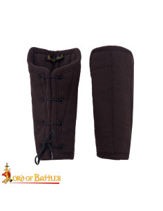 Brazaletti medievali imbottiti in cotone, colore marrone