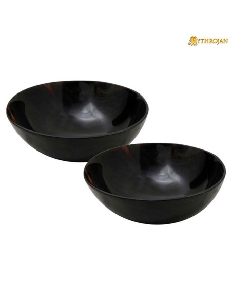 Set di 2 ciotole medievali in corno...