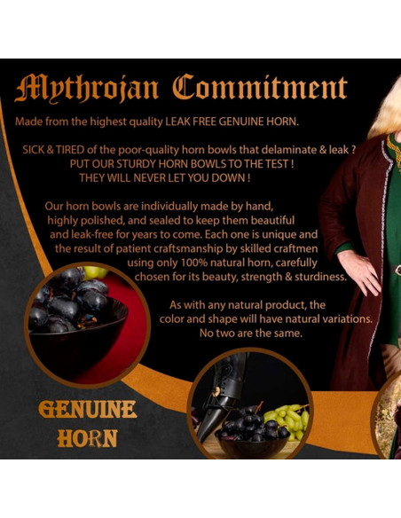 Set di 2 ciotole medievali in corno...