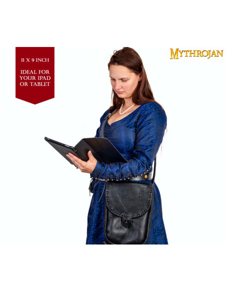 Borsa a tracolla medievale in pelle,...