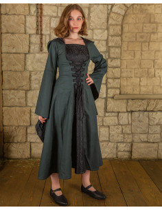 Abito medieval Ofelia in verde-nero