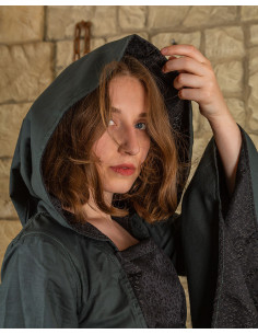 Abito medieval Ofelia in verde-nero 2