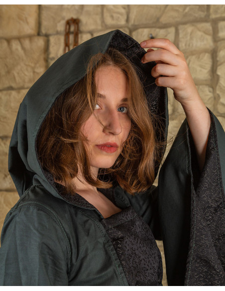 Abito medieval Ofelia in verde-nero