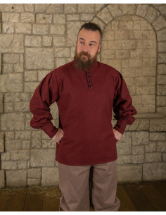 Camicia Medieval Bartold in color rosso borgogna