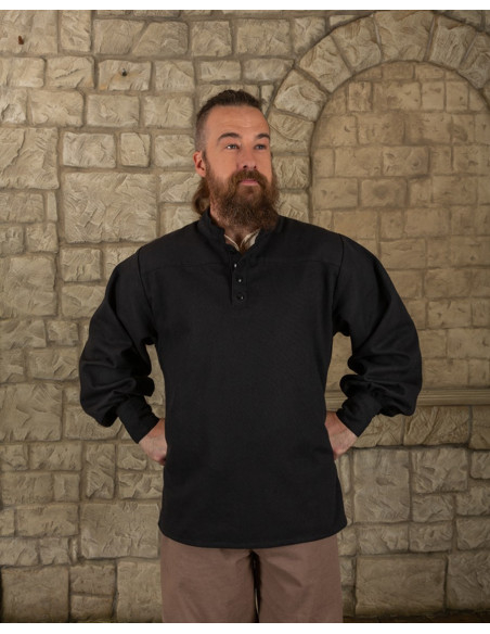 Camicia Medieval Bartold di colore nero