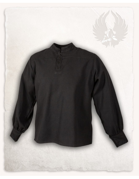 Camicia Medieval Bartold di colore nero
