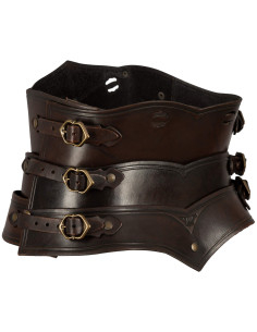 Corsetto medievale in pelle modello Lilith, colore marrone 2