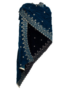 Fazzoletto medieval decorato modello Jasmin, colore blu