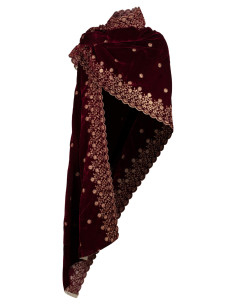 Foulard medieval decorato modello Jasmin, colore marrone